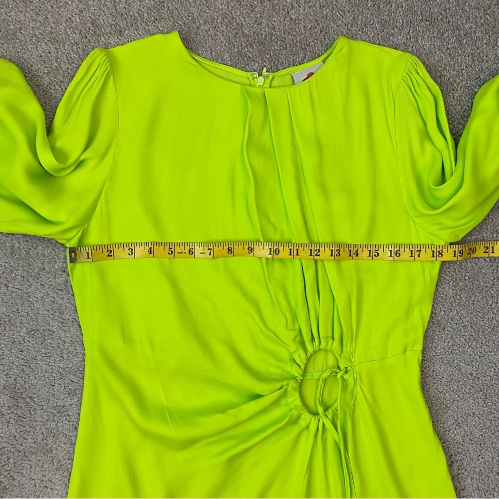 Farm Rio Lime Piping Cut Out Midi Dress L - Picture 10 of 12